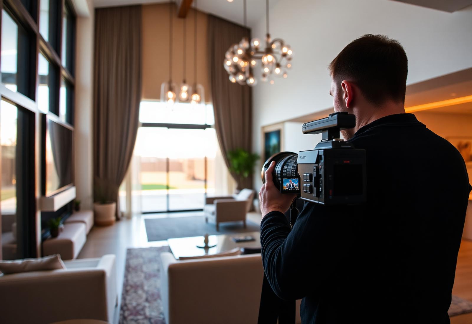 Photographer capturing a luxury interior